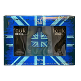 FCUK Rebel Him Gift Set - 100ML EDT Spray + 200ML After Shave Balm + 200ML Shower Gel (Men)
